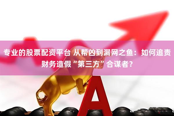 专业的股票配资平台 从帮凶到漏网之鱼：如何追责财务造假“第三方”合谋者？